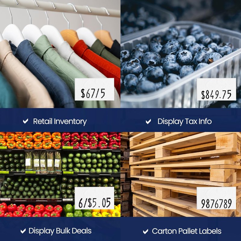 White Freezer Price Labels for Monarch 1131 - 20,000 Labels, 8 Rolls