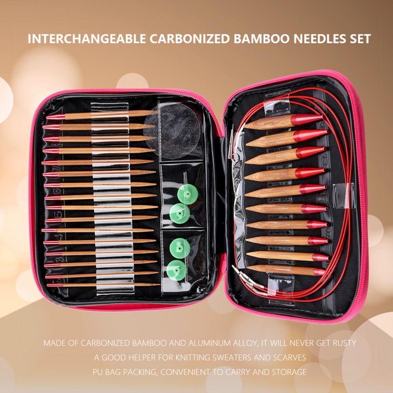 Interchangeable Knitting Needle Set 2.75mm-10mm Aluminum Circular Needles