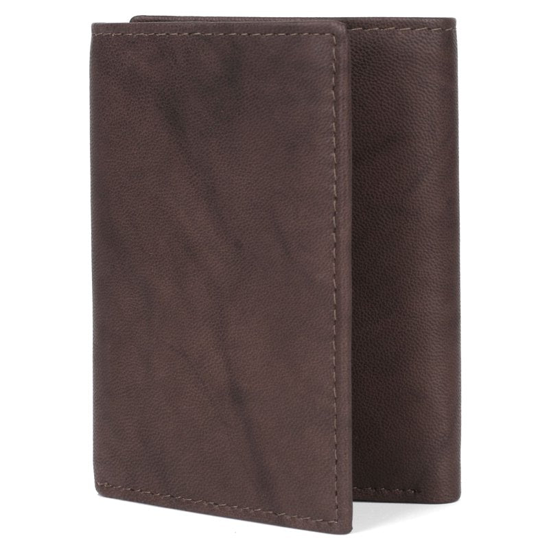 Men's Leather Three-Fold Wallet with ID Window and Card Slots