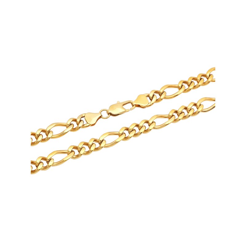 Men's Gold-Tone Stainless Steel Figaro Chain Necklace 20-24 Inch