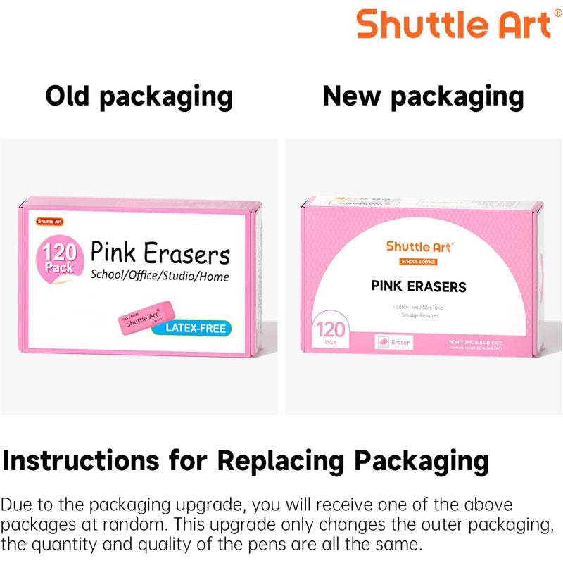 Bulk Pink Erasers for School and Office - Latex-Free Soft Erasers