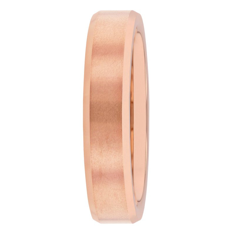 Men's Rose-Tone Tungsten Wedding Band 5mm Beveled Comfort Fit Jewelry