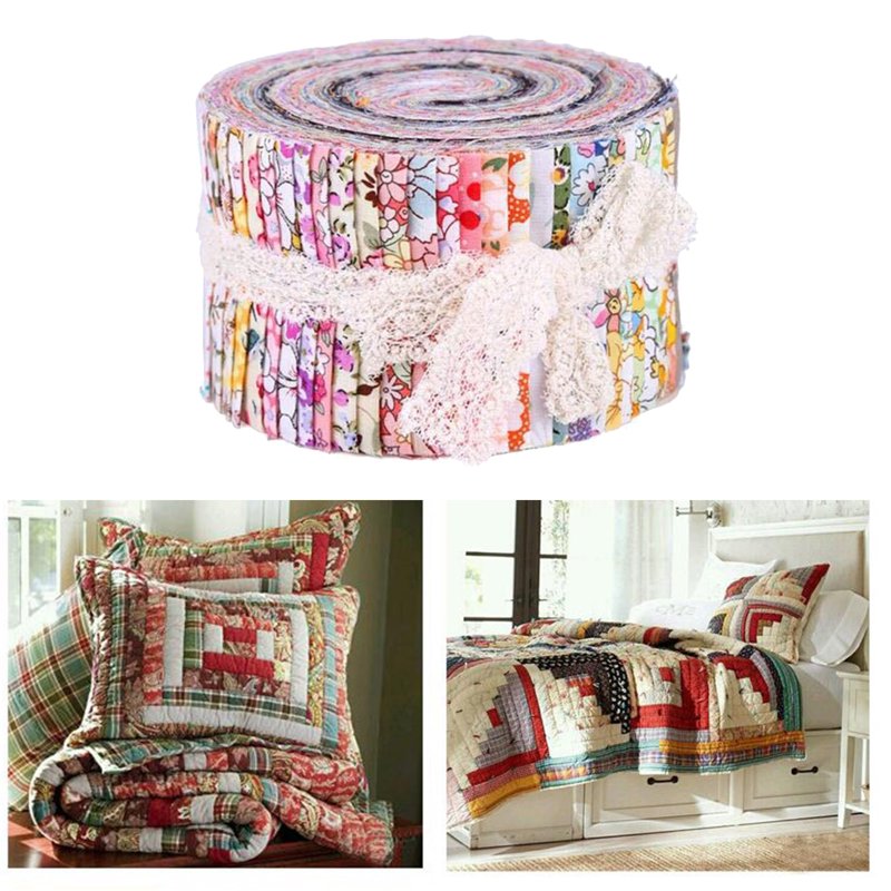Multicolor Quilting Fabric Strips Set for Sewing & Crafting - 36 Pieces