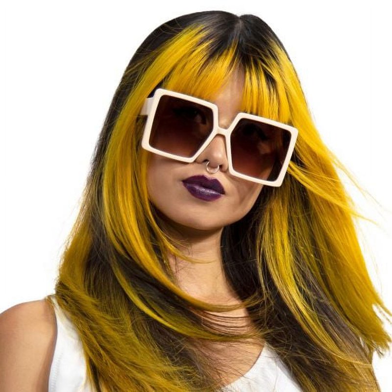 Semi-Permanent Hair Color Kit with Bleach - Vibrant Yellow Hair Dye for Halloween & Creative Styles