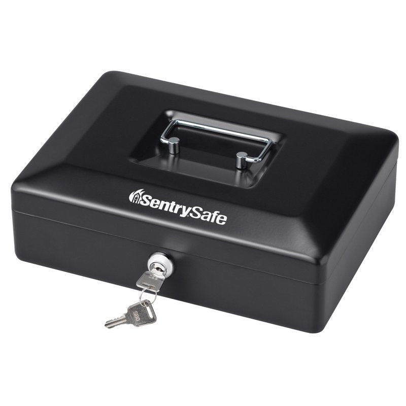 Steel Cash Box with Key Lock - Portable Locking Storage for Cash & Small Items