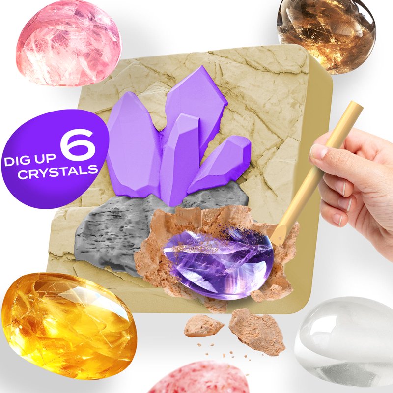 Kids Gemstone Dig Kit & Night Light Craft Set - Educational STEM Toy for Ages 6-12