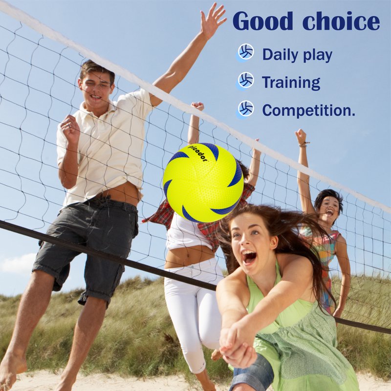 Size 5 Volleyball for Youth & Beginners Indoor Outdoor Beach Play Bright Yellow & Blue