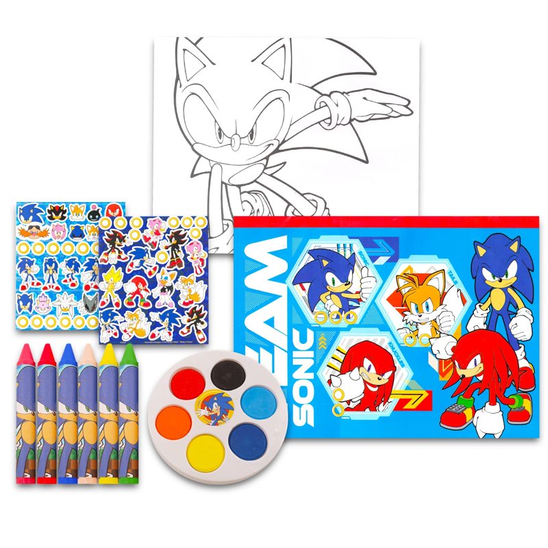Sonic the Hedgehog Drawing and Painting Art Kit for Kids - Creative Craft Set with Stickers & Coloring Book