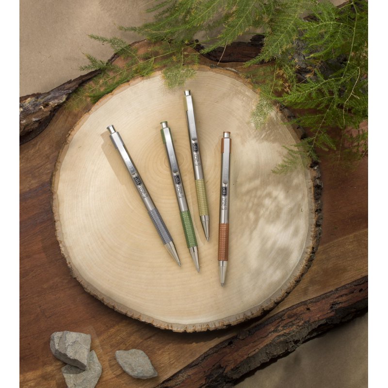 Retractable Ballpoint Pen 0.7mm Fine Point Black Ink - Earthy Tones, 4 Pack