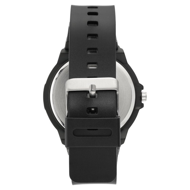 Men's Casual Watch with Orange Dial and Black Resin Band - Analog Quartz