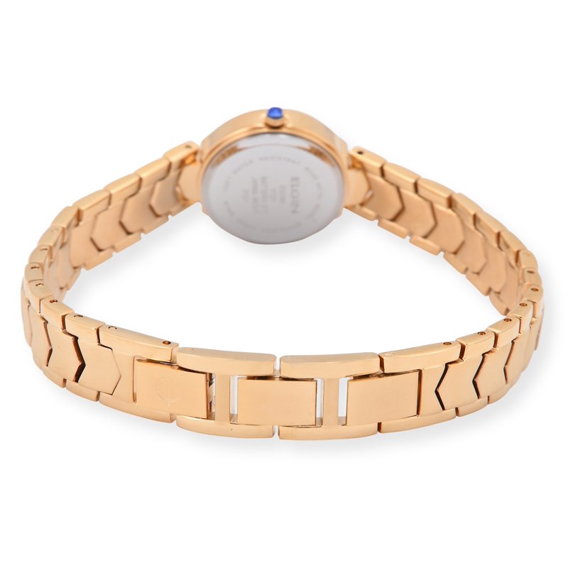 Women's Gold Analog Watch with Bracelet Strap - Elegant Waterproof Timepiece