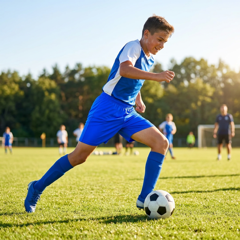 Youth Soccer Shorts Athletic Fit Royal L by J4K Inc – Lightweight Breathable Activewear (Variation: Child)