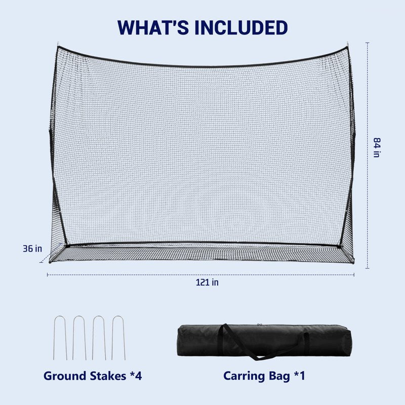 Golf Practice Net with Target – 10x7 ft (Black) Indoor/Outdoor Driving Range