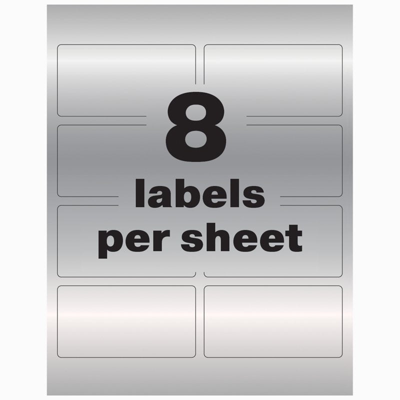 Metallic Asset Tag Labels 2 x 3-3/4 Inches Waterproof Barcode Labels for Assets