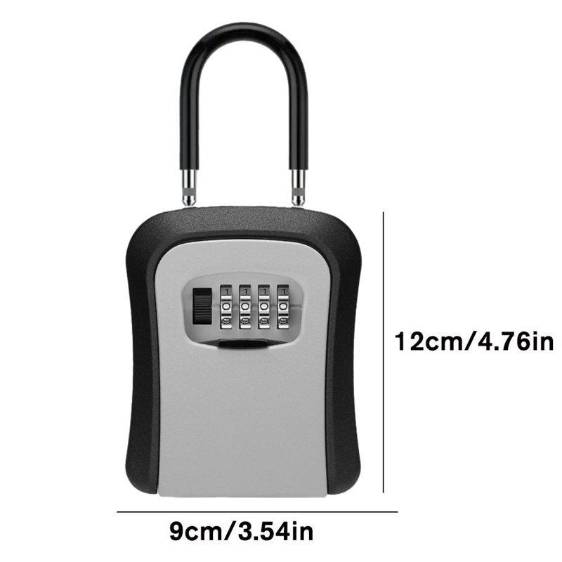 Waterproof 4-Digit Combination Key Lock Box with Removable Shackle, Portable Security Safe for Keys and Cards