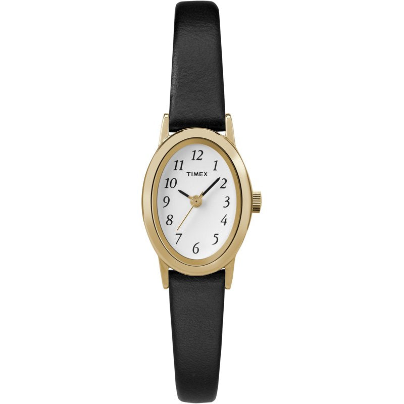 Timex Women's Cavatina Classic Watch with Leather Strap, Gold-Tone Case