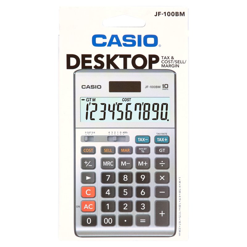 Solar Desktop Calculator with Large Display & Tax Functions