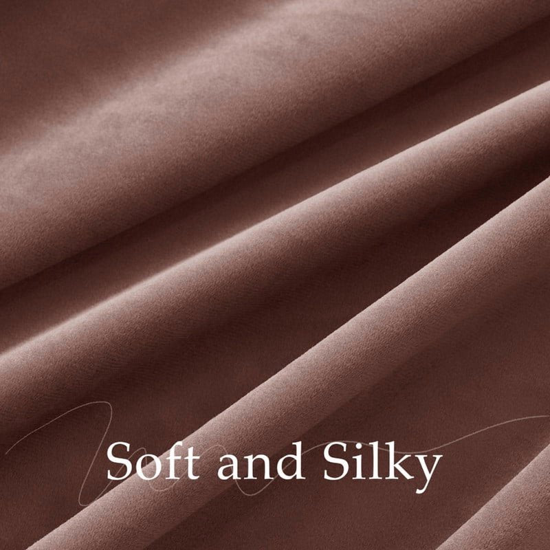 Velvet Blackout Curtains for Bedroom & Living Room - Thermal Insulated Drapes Set of 2