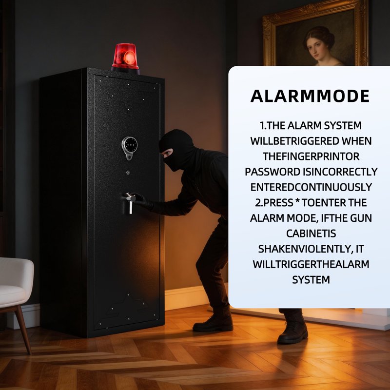 Biometric Gun Safe with Quick Access Fingerprint Lock - Holds 10-15 Guns