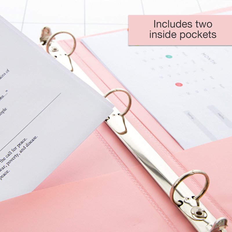 Assorted Pastel Color 3-Ring View Binders - 175 Sheets, 4 Pack