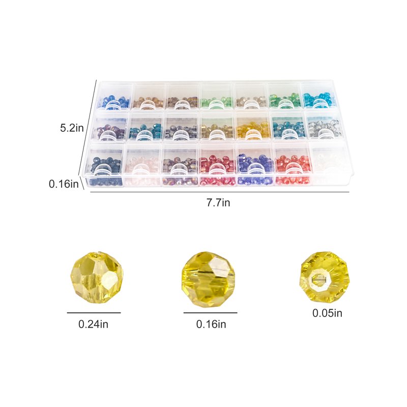Multi-Color 6mm Crystal Glass Beads for Jewelry Making - 1050pcs