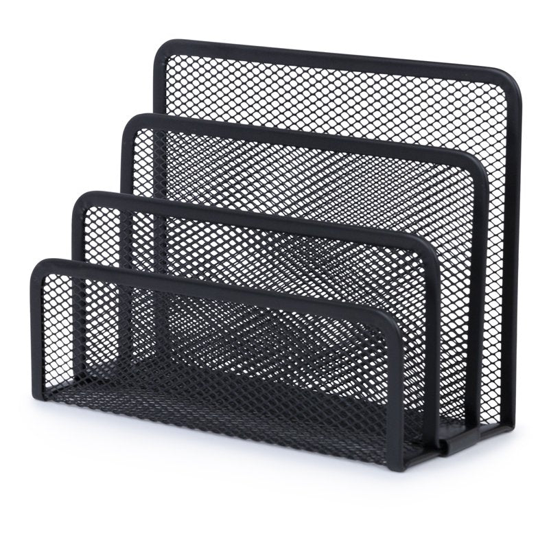 Desk Mail Organizer with 3 Mesh Slots for Office Documents and Folders