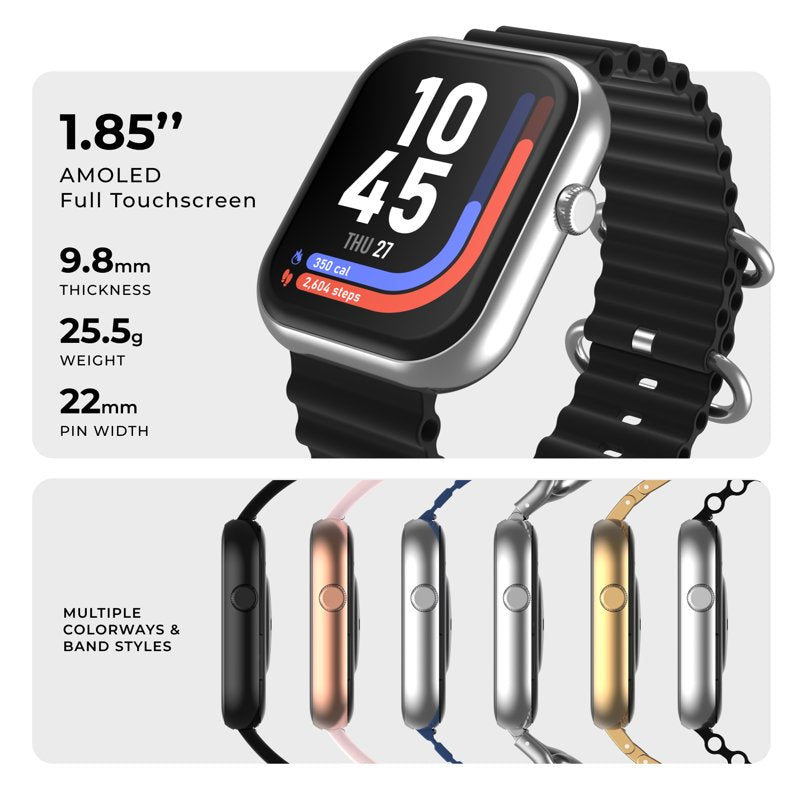Smartwatch with AMOLED Display Heart Rate SpO₂ Sleep Tracking Waterproof for Android & iPhone