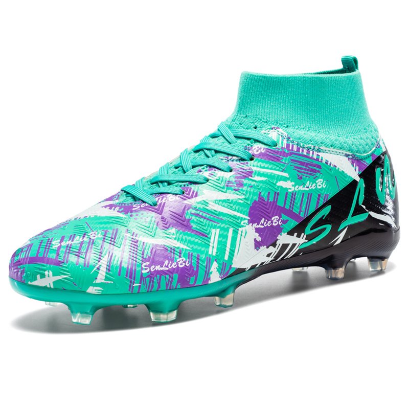 OnyxTrek Unisex High-Top Soccer Cleats – Graphic Printed Football Shoes, EU37 (Men) X2407 AG Green