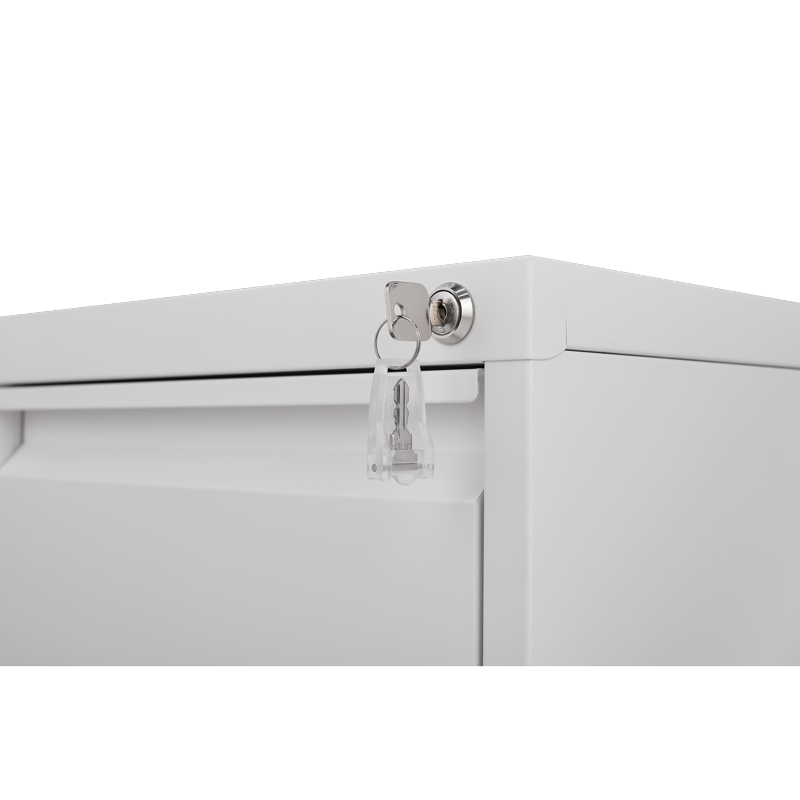 Metal 4-Drawer File Cabinet with Lock, Office Storage, Fits Letter Legal A4, White/Black