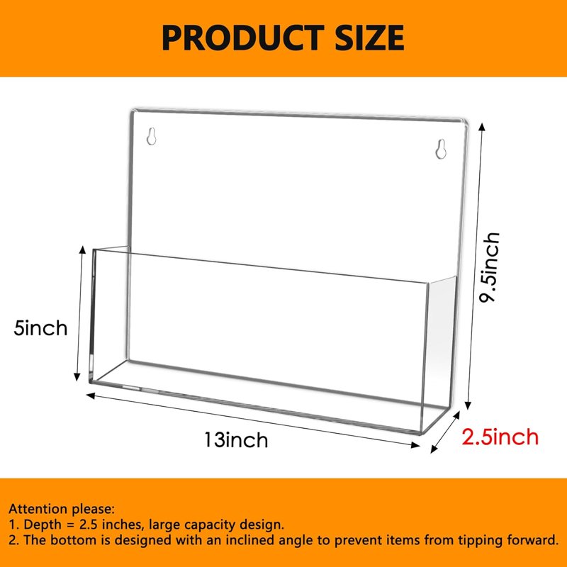 Wall-Mount Acrylic Document Holders 2-Pack for Legal Size Files & Brochures