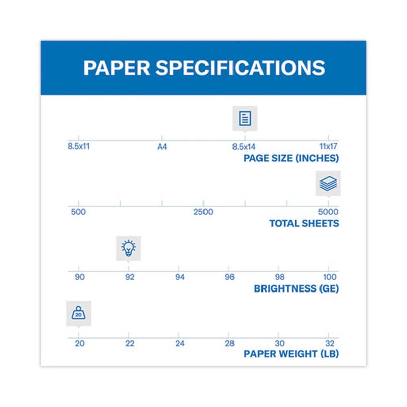 Hammermill Copy Plus 20 lb. Copy Paper - Bright White 8.5 x 14 Inches, 5000 Sheets