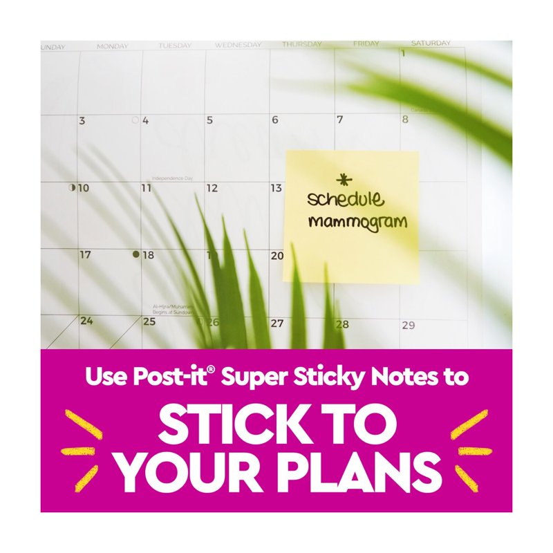 Post-it Super Sticky Notes 3x3 Inches Canary Yellow 24 Pads