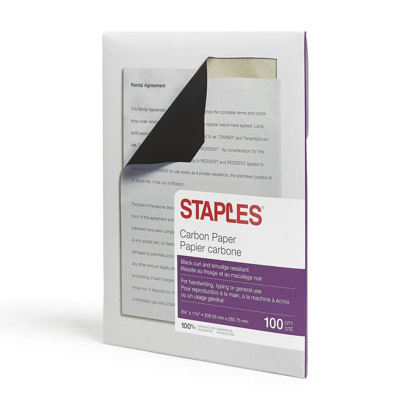 8.25 x 11.25 Inch Black Carbon Paper - 100 Sheets for Office & Medical Use