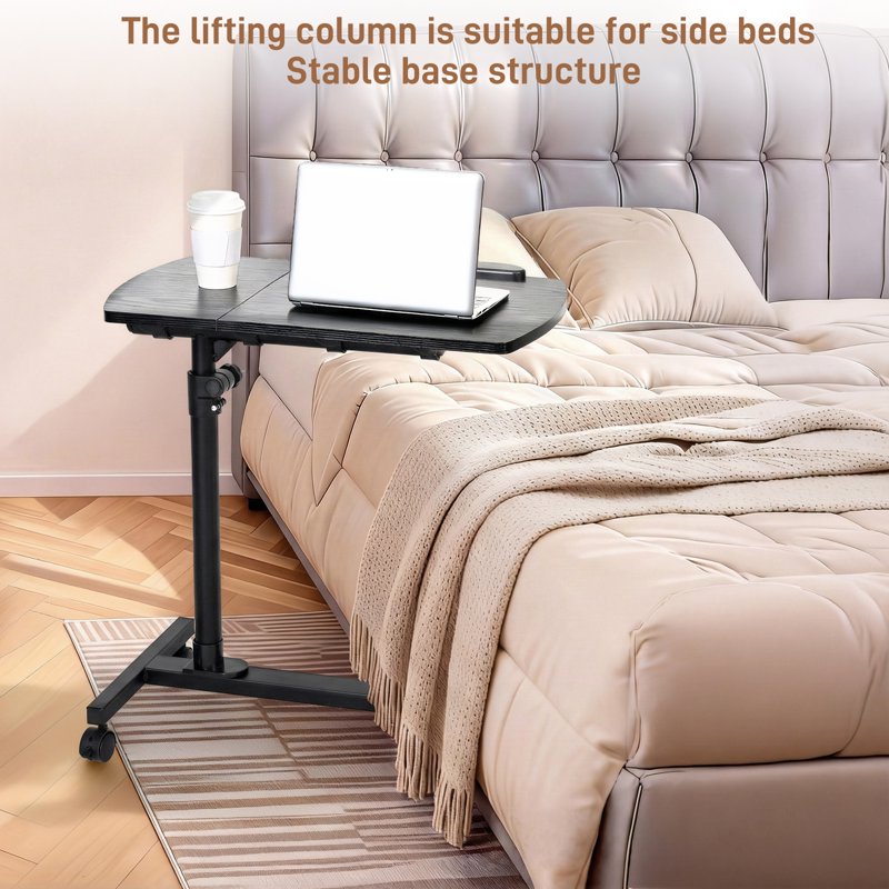 Adjustable Laptop Desk Stand with Wheels - Height & Angle Adjustable Sofa Bed Tray