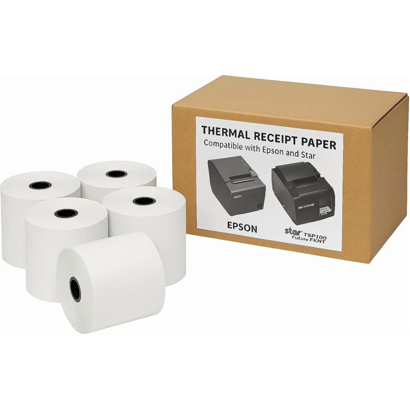 Thermal Receipt Paper Rolls 3 1/8 Inch x 230 Feet BPA-Free 50-Pack