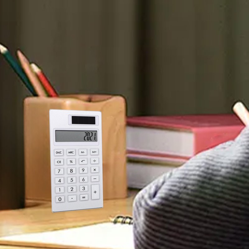 12-Digit Solar Calculator Portable Mini with Aluminum Alloy Body for Students & Professionals