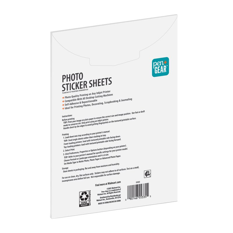 Photo Sticker Sheets for Printing and Decorating - 10 White 4x6 Sheets