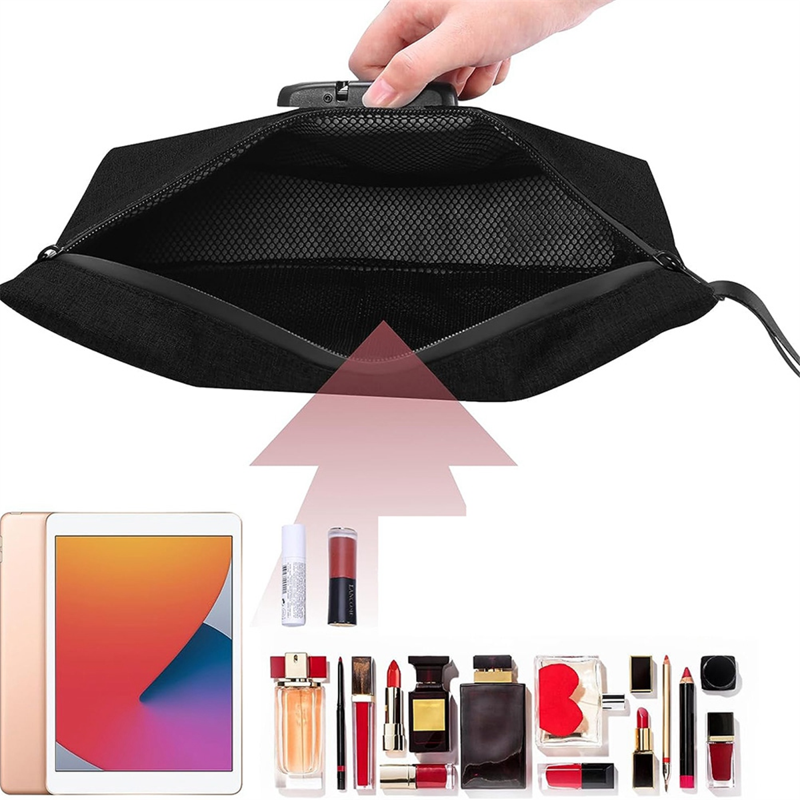 Lockable Waterproof Money Bag with Handle and Zipper for Cash and Mobile