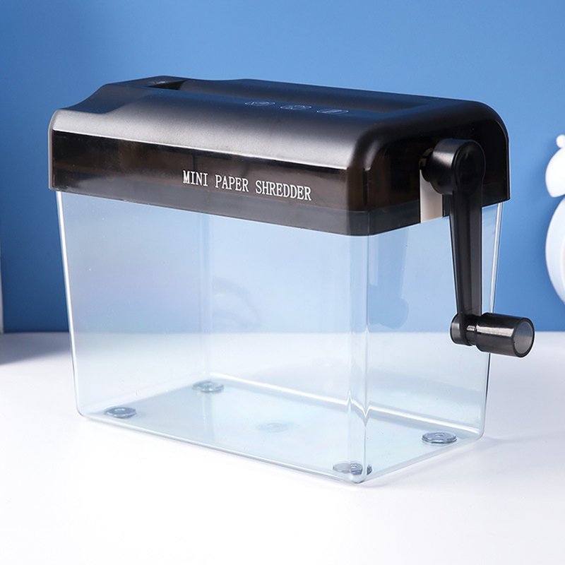 Mini Manual Paper Shredder for Office and Home Desktop A6 Compact Hand Operated