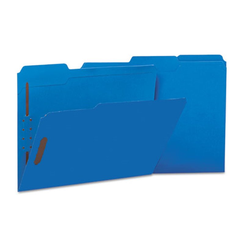 Reinforced Top Tab File Folders with Fasteners - Letter Size, Blue, 50 Pack