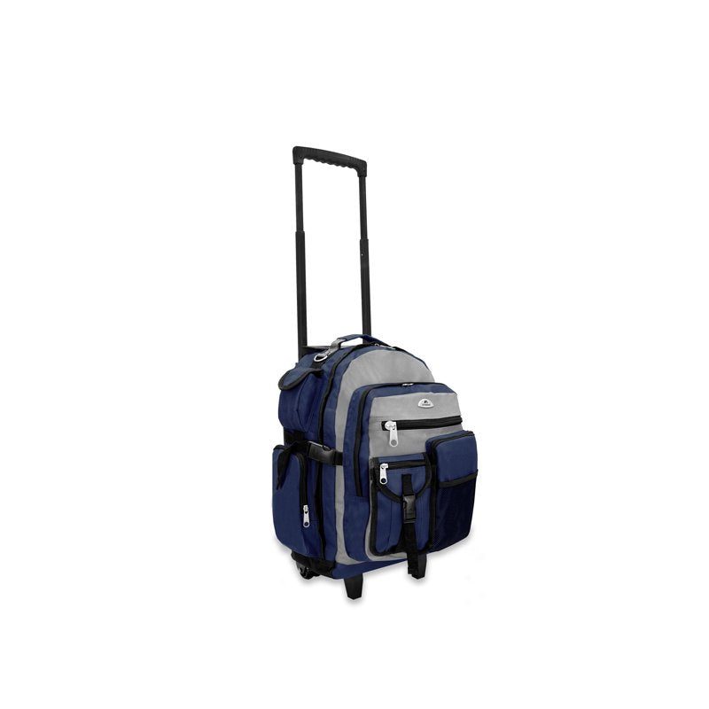 Everest Unisex Deluxe Wheeled Backpack 13.5x18.5x7in Gray