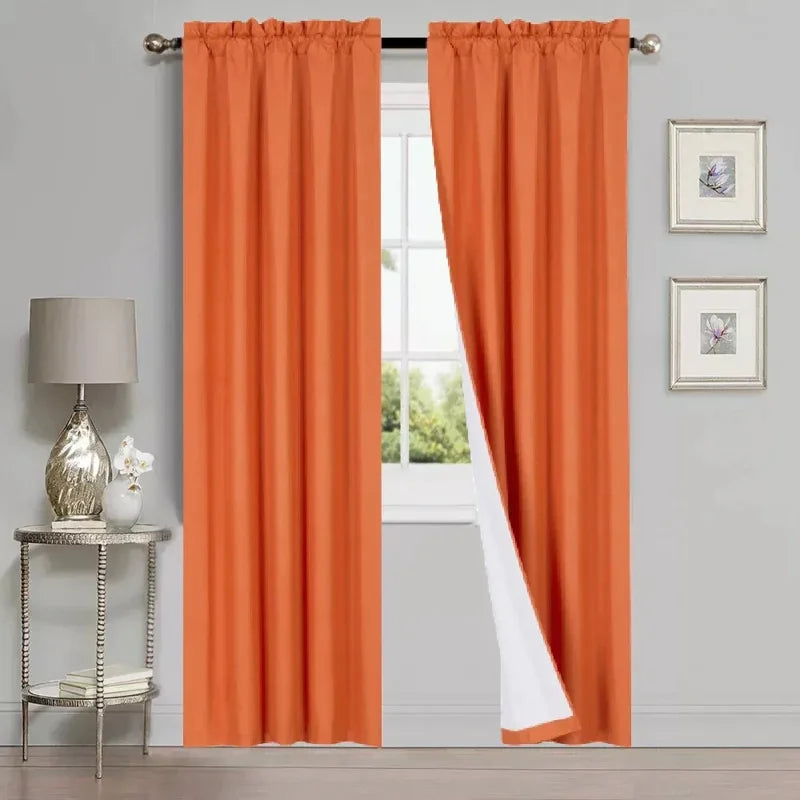 Solid Microfiber Window Curtain Panel with Lined Backing - 35" x 84"