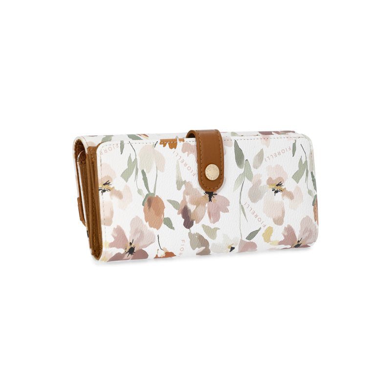 Women's Faux Leather Floral Wallet with Card Slots & Zipper Pocket