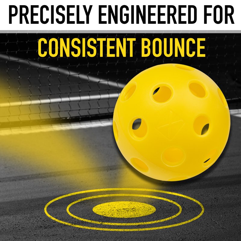 X-26 Indoor Pickleballs - Official Size, 12 Pack, Yellow