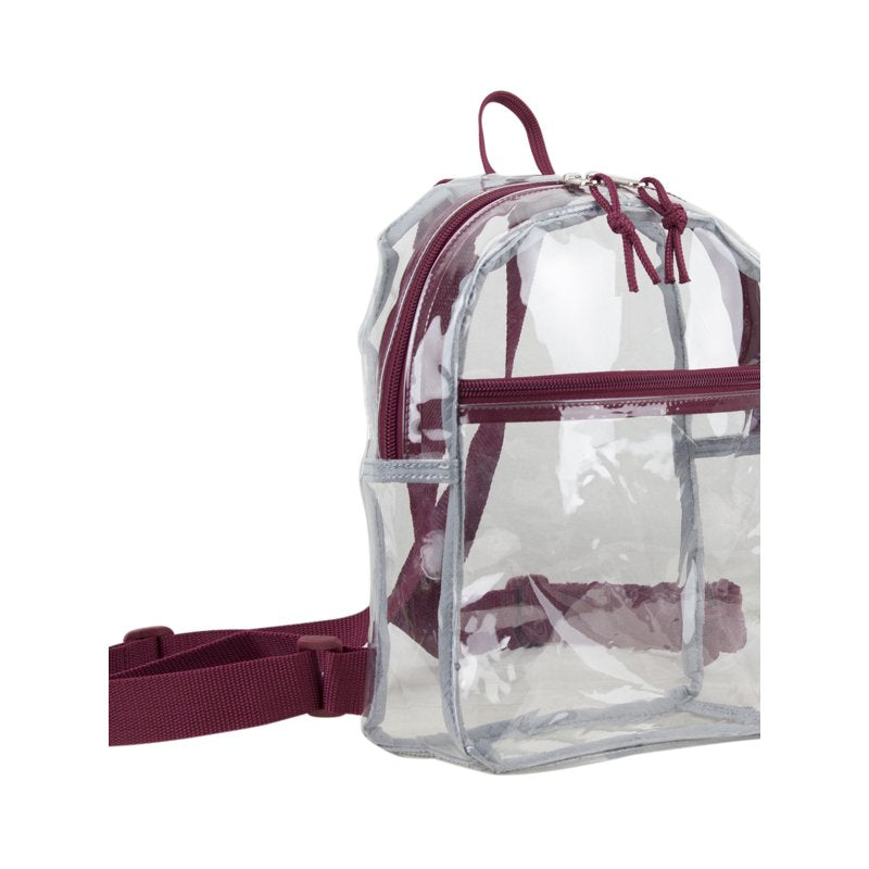 Unisex Clear Mini Backpack with Front Zipper Pocket - Lightweight & Durable