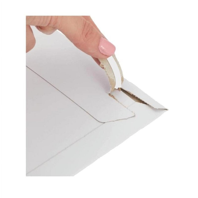 25 Pack 12.75x15 White Rigid Cardboard Mailers Self-Seal Flat Envelopes