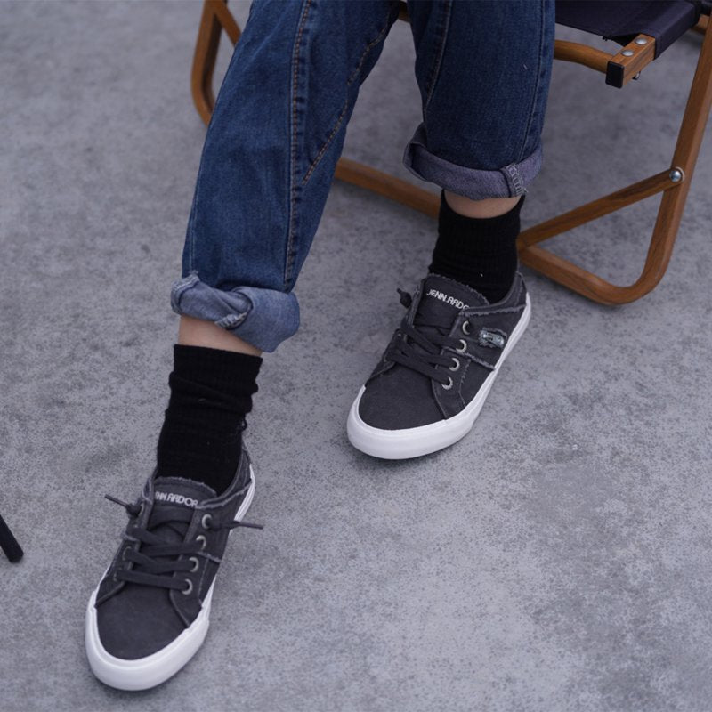 Women's Canvas Slip-On Sneakers - Trendy Casual Low Top Shoes