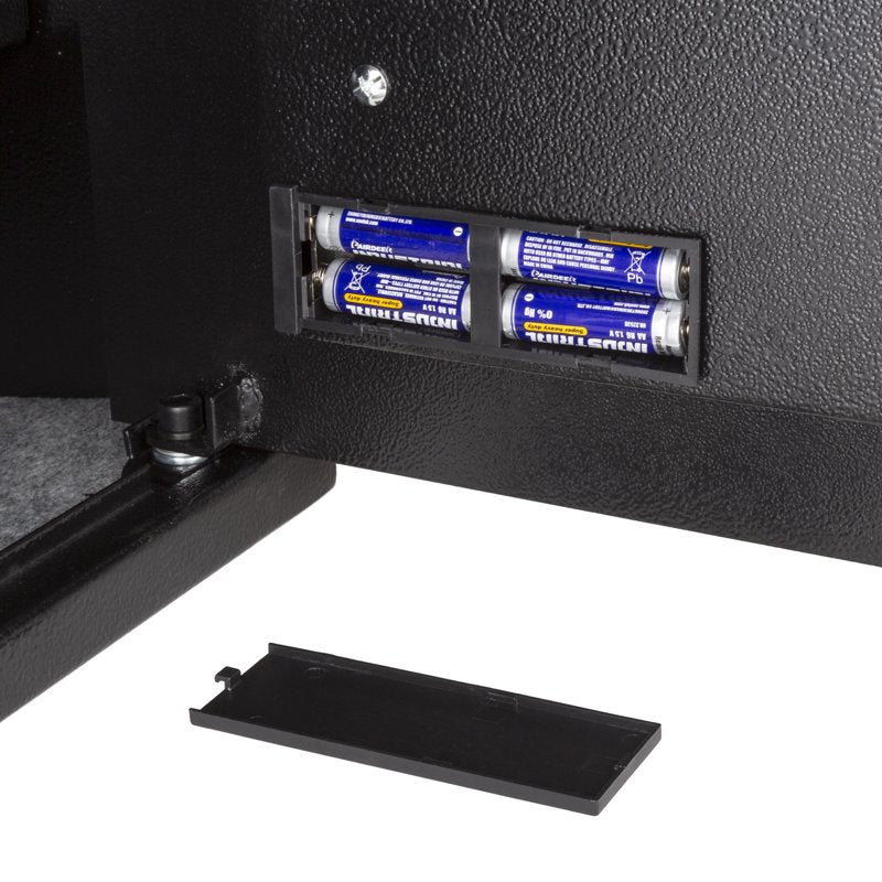 Digital Safe Box with Electronic Keypad & Override Keys - Steel Security Safe - Black