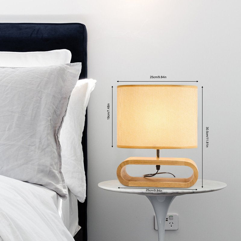 Portable Modern Bedside Table Lamp Dimmable E26 40W Nightstand Light