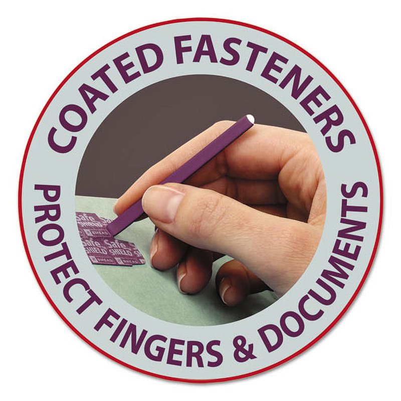 Fastener Folders with SafeShield Coated Fasteners, Letter Size, 25 Per Box